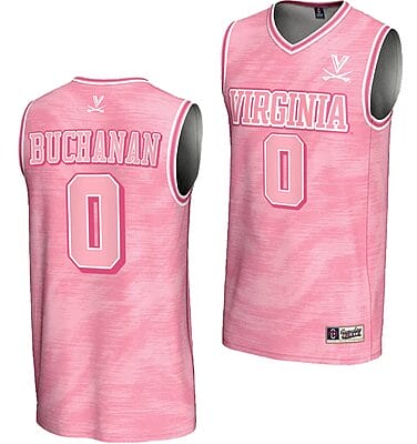 lake Buchanan Jersey #0 Virginia Cavaliers College Basketball Lightweight Pink