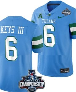 Lawrence Keys II Jersey #6 Tulane Green Wave 2022 ACC Football Championship Blue