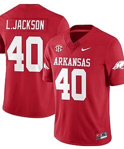 Landon Jackson Jersey #40 Arkansas Razorback Football All Stitched Red
