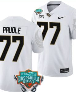 Lokahi Pauole Jersey #77 UCF Knights 2023 Gasparilla Bowl Patch Football White
