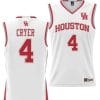 LJ Cryer Jersey #4 Houston Cougars NIL College Basketball Lightweight White