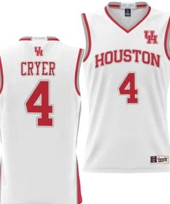 LJ Cryer Jersey #4 Houston Cougars NIL College Basketball Lightweight White