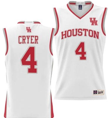 LJ Cryer Jersey #4 Houston Cougars NIL College Basketball Lightweight White
