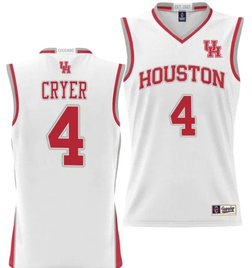 LJ Cryer Jersey #4 Houston Cougars NIL College Basketball Lightweight White