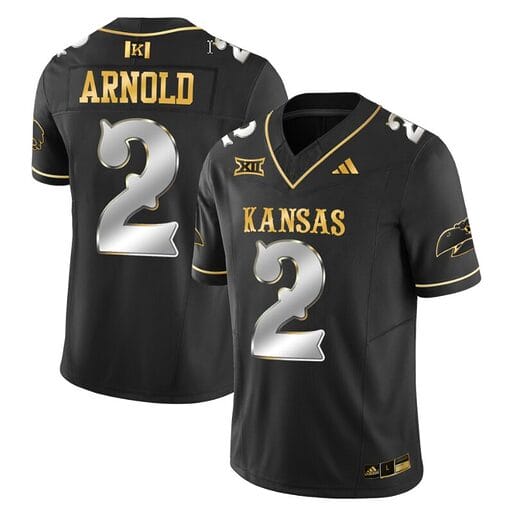 Lawrence Arnold Jersey #2 Kansas Jayhawks Blackhawk Gold Vapor Football Black Limited