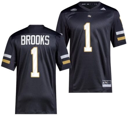 LaMiles Brooks Jersey #1 Georgia Tech Yellow Jackets 2023 Premier Football Uniform Black
