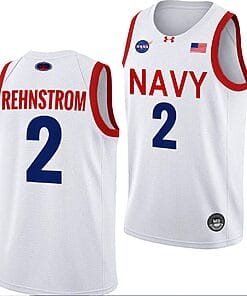 Lysander Rehnstrom Jersey #2 Navy Midshipmen NASA-Themed Basketball uniform 2023-24 White