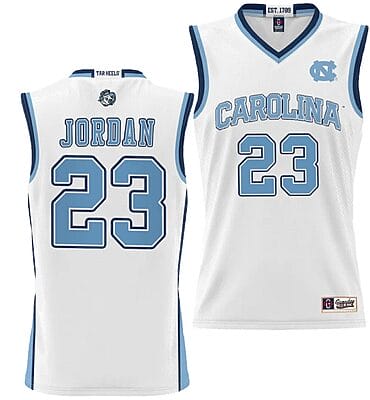 Michael Jordan Jersey #23 UNC Tar Heels NIL College Basketball Lightweight White