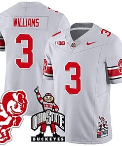 Miyan Williams Jersey #3 Ohio State Buckeyes Football Stitched Brutus Buckeye Patch Gray