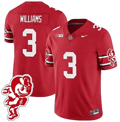 Miyan Williams Jersey #3 Ohio State Buckeyes Football 2023 Stitched Brutus Buckeye Patch Scarlet