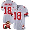 Marvin Harrison Jr Jersey #18 Ohio State Buckeyes Mascot Patch College Football Gray