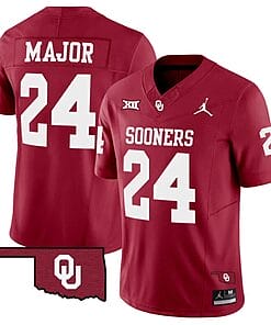 Marcus Major Jersey #24 Oklahoma Sooners Vapor Limited College Football Stitched Red