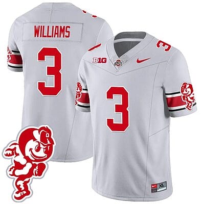 Miyan Williams Jersey #3 Ohio State Buckeyes Football 2023 Stitched Brutus Buckeye Patch Gray