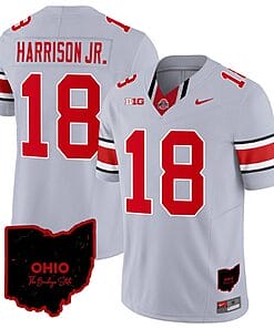 Marvin Harrison Jr Jersey #18 Ohio State Buckeyes College Football Stitched Special Vapor Limited Ohio Patch Gray
