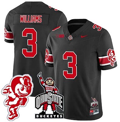 Miyan Williams Jersey #3 Ohio State Buckeyes Football Stitched Brutus Buckeye Patch Black