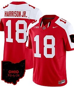 Marvin Harrison Jr Jersey #18 Ohio State Buckeyes College Football Stitched Special Vapor Limited Ohio Patch Red Alternate