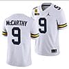 Michigan Wolverines TM 42 Patch Honor Tate Myre #25 JJ McCarthy Jersey #9 All Stitched White