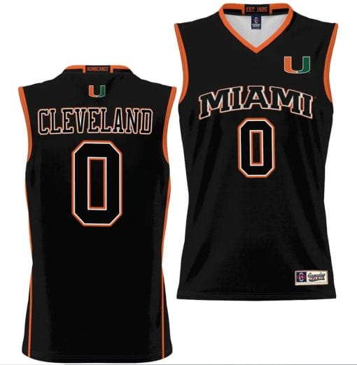 Matthew Cleveland Jersey #0 Miami Hurricanes NIL College Basketball Lightweight Black