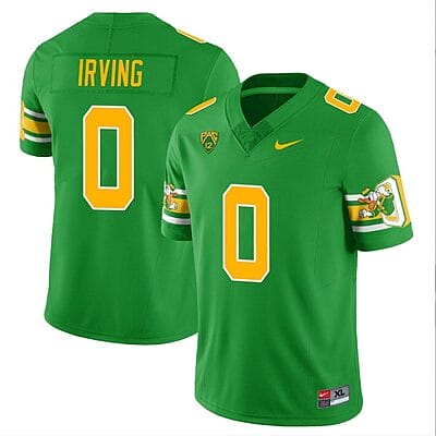 Mar'Keise Irving Jersey #0 Oregon Ducks ‘Mighty Oregon’ Throwback Football Uniforms Green