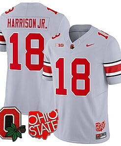 Marvin Harrison Jr Jersey #18 Ohio State Buckeyes College Football Stitched Gray