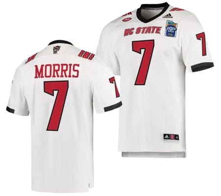 MJ Morris Jersey #7 NC State Wolfpack 2023 Pop-Tarts Bowl Football White