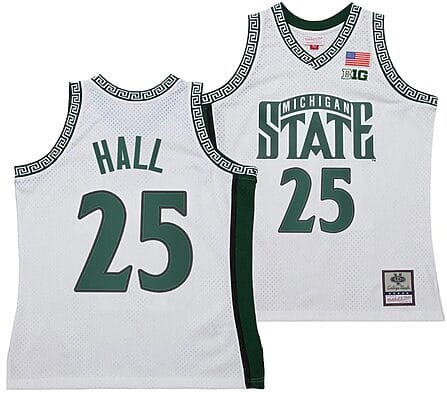 Malik Hall Jersey #25 Michigan State Spartans 125th Basketball Anniversary 1999 Throwback White