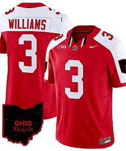 Miyan Williams Jersey #3 Ohio State Buckeyes College Football Stitched Vapor Limited Ohio Patch Red Alternate