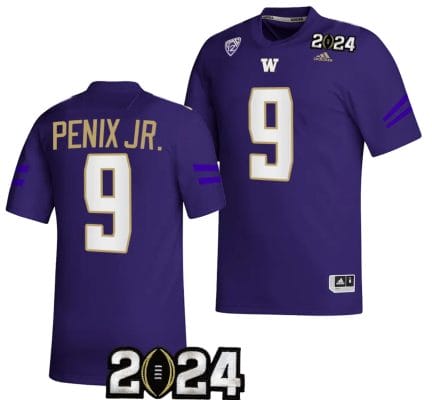 Michael Penix Jr Jersey #9 Washington Huskies 2024 College Football Playoff National Championship Purple