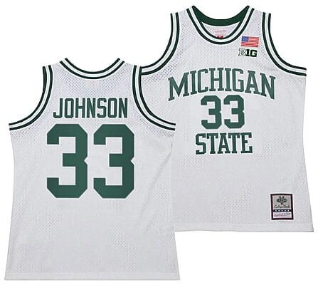Magic Johnson Jersey #30 Michigan State Spartans 125th Basketball Anniversary 1990 Throwback White
