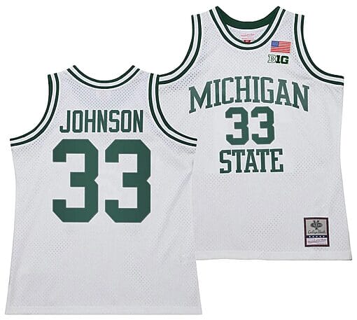 Magic Johnson Jersey #30 Michigan State Spartans 125th Basketball Anniversary 1990 Throwback White