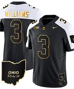 Miyan Williams Jersey #3 Ohio State Buckeyes College Football Stitched Vapor Limited Gold Ohio Patch Alternate