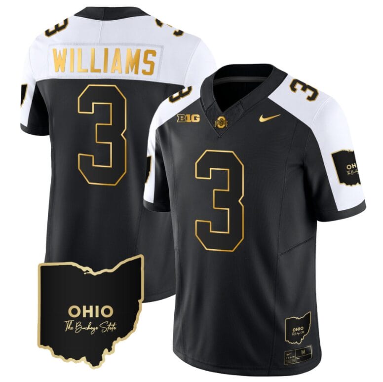 Miyan Williams Jersey #3 Ohio State Buckeyes College Football Stitched Vapor Limited Gold Ohio Patch Alternate