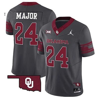 Marcus Major Jersey #24 Oklahoma Sooners Vapor Limited College Football Stitched Anthracite