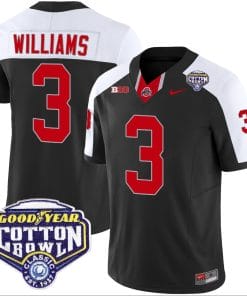 Miyan Williams Jersey #3 Ohio State Buckeyes Cotton Bowl Patch Vapor Football Black