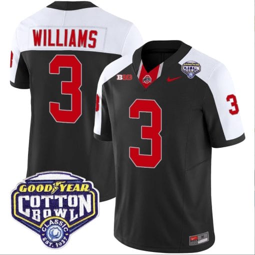 Miyan Williams Jersey #3 Ohio State Buckeyes Cotton Bowl Patch Vapor Football Black