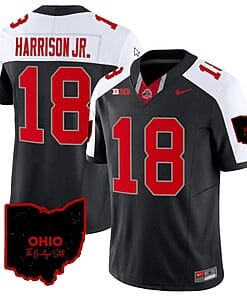 Marvin Harrison Jr Jersey #18 Ohio State Buckeyes College Football Stitched Special Vapor Limited Ohio Patch Black Alternate