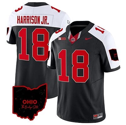 Marvin Harrison Jr Jersey #18 Ohio State Buckeyes College Football Stitched Special Vapor Limited Ohio Patch Black Alternate