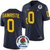 Mike Sainristil Jersey #0 Michigan Wolverines Rose Bowl 2024 Patch College Football Playoff Navy