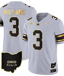 Miyan Williams Jersey #3 Ohio State Buckeyes College Football Stitched Vapor Limited Gold Ohio Patch Gray Gold