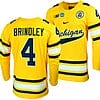 Michigan Wolverines Gavin Brindley Jersey #4 NCAA Hockey Tournament Maize 2023