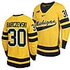 Michigan Wolverines Jacob Barczewski Jersey #30 Classic Hockey Maize Replica 2023-24