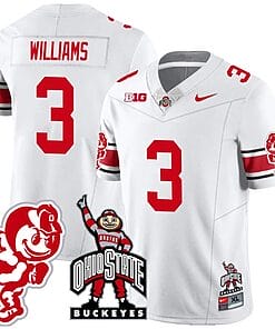 Miyan Williams Jersey #3 Ohio State Buckeyes Football Stitched Brutus Buckeye Patch White