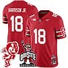 Marvin Harrison Jr Jersey #18 Ohio State Buckeyes Football Stitched Brutus Buckeye Patch Scarlet