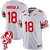 Marvin Harrison Jr Jersey #18 Ohio State Buckeyes Football 2023 Stitched Brutus Buckeye Patch Gray