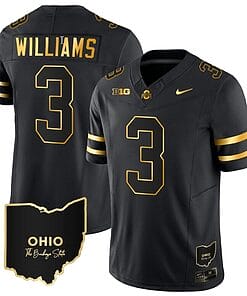 Miyan Williams Jersey #3 Ohio State Buckeyes College Football Stitched Vapor Limited Gold Ohio Patch Black Gold