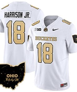 Marvin Harrison Jr Jersey #18 Ohio State Buckeyes College Football Stitched Special Vapor Limited White