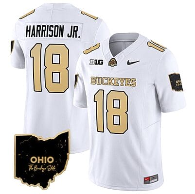 Marvin Harrison Jr Jersey #18 Ohio State Buckeyes College Football Stitched Special Vapor Limited White