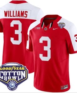 Miyan Williams Jersey #3 Ohio State Buckeyes Cotton Bowl Patch Vapor Football Red Alternate