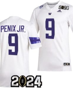 Michael Penix Jr Jersey #9 Washington Huskies 2024 College Football Playoff National Championship White