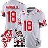 Marvin Harrison Jr Jersey #18 Ohio State Buckeyes Football Stitched Brutus Buckeye Patch Gray